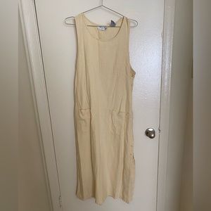 Vintage Private Party Pale Yellow Linen Maxi Dress/Jumper